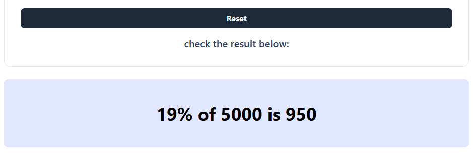 Vérifier le résultat du calcul pourcentage
